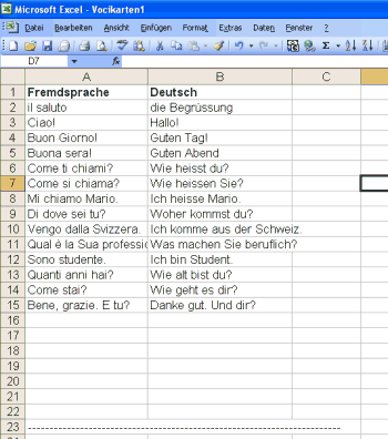 Excel Tabelle 1
